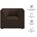 Hilda Curved Back Performance Velvet Armchair Chocolate Brown