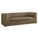 Hilda 86" Curved Back Vegan Leather Sofa Mushroom