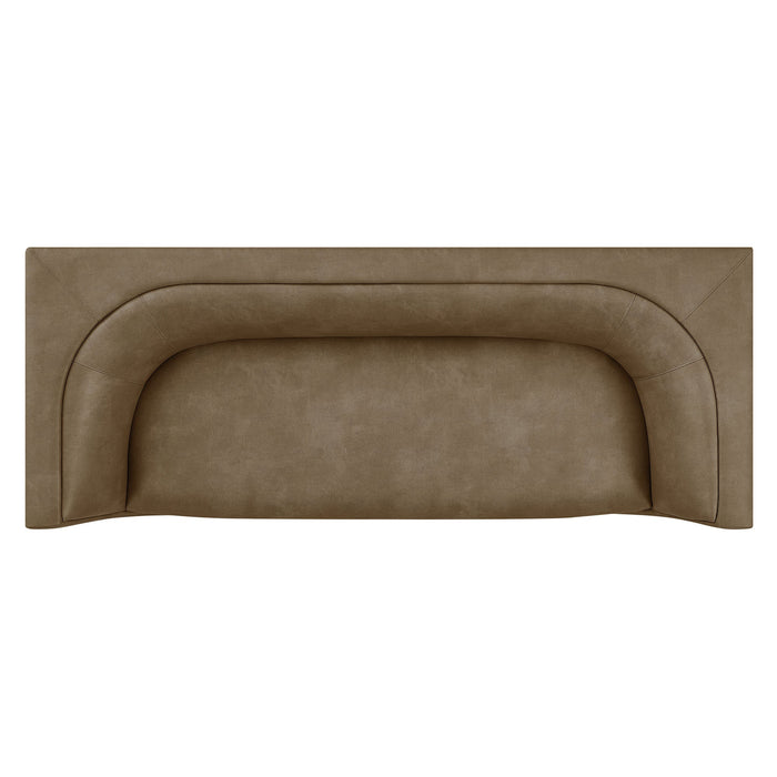 Hilda 86" Curved Back Vegan Leather Sofa Mushroom