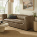 Hilda 86" Curved Back Vegan Leather Sofa Mushroom