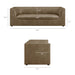 Hilda 86" Curved Back Vegan Leather Sofa Mushroom