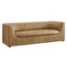 Hilda 86" Curved Back Vegan Leather Sofa Toast