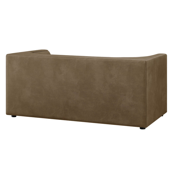 Hilda 67" Curved Back Vegan Leather Loveseat Mushroom