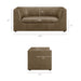Hilda 67" Curved Back Vegan Leather Loveseat Mushroom