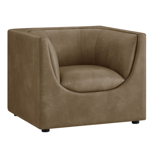 Hilda Curved Back Vegan Leather Armchair Mushroom