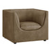 Hilda Curved Back Vegan Leather Armchair Mushroom