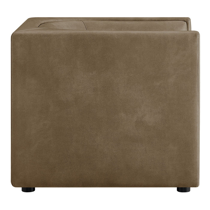 Hilda Curved Back Vegan Leather Armchair Mushroom
