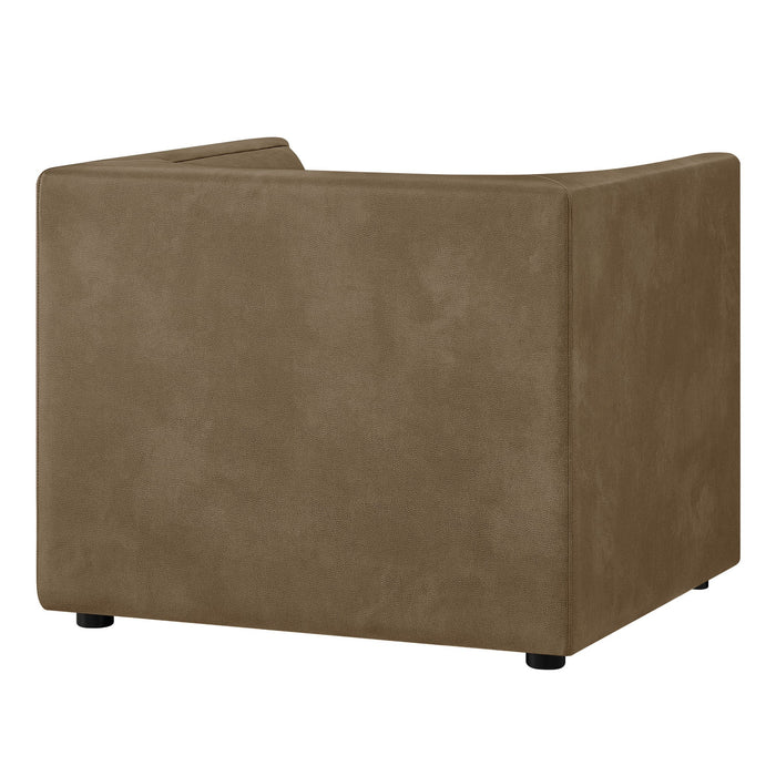 Hilda Curved Back Vegan Leather Armchair Mushroom
