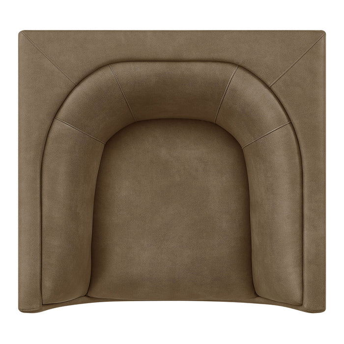 Hilda Curved Back Vegan Leather Armchair Mushroom