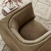 Hilda Curved Back Vegan Leather Armchair Mushroom