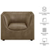 Hilda Curved Back Vegan Leather Armchair Mushroom