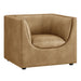 Hilda Curved Back Vegan Leather Armchair Toast
