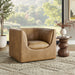 Hilda Curved Back Vegan Leather Armchair Toast