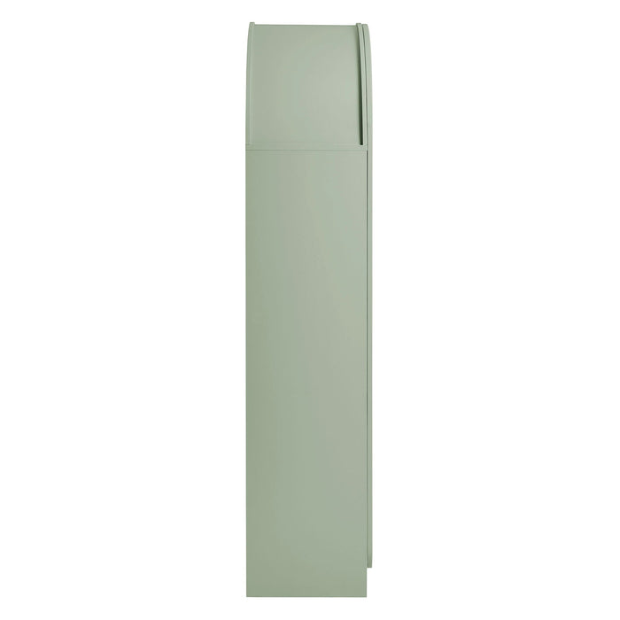 Dahlia 78 Inch Fluted and Scalloped Arched Storage Cabinet Sage