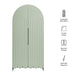 Dahlia 78 Inch Fluted and Scalloped Arched Storage Cabinet Sage