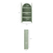 Dahlia 78 Inch Fluted and Scalloped Arched Storage Cabinet Sage