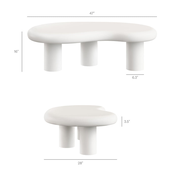 Elowen Outdoor Patio Coffee Table White