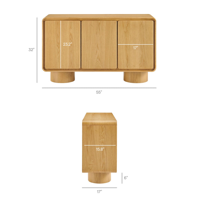 Lumo 3-Door Accent Cabinet Oak