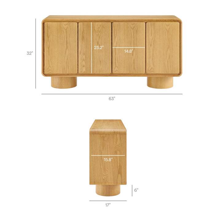 Lumo 4-Door Accent Cabinet Oak