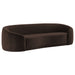 Contessa Curved Performance Velvet Sofa Chocolate Brown