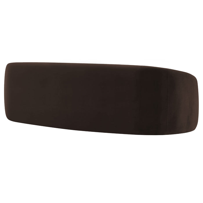 Contessa Curved Performance Velvet Sofa Chocolate Brown