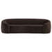 Contessa Curved Performance Velvet Sofa Chocolate Brown