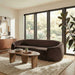 Contessa Curved Performance Velvet Sofa Chocolate Brown