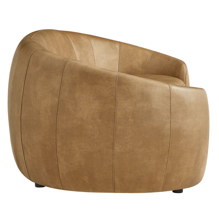 Contessa Curved Vegan Leather Sofa Toast