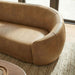 Contessa Curved Vegan Leather Sofa Toast
