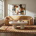 Contessa Curved Vegan Leather Sofa Toast