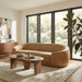 Contessa Curved Vegan Leather Sofa Toast