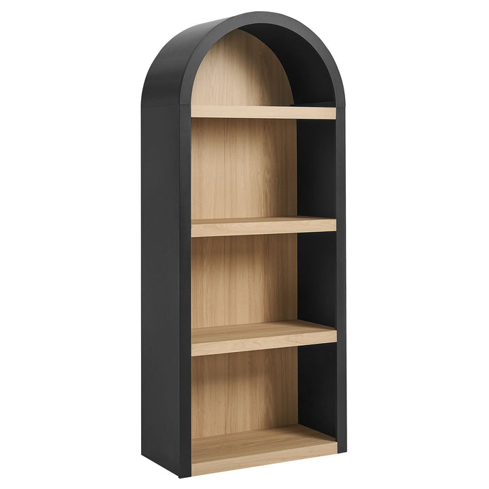 Caleb 4 Arched Display Shelf Bookcase Black