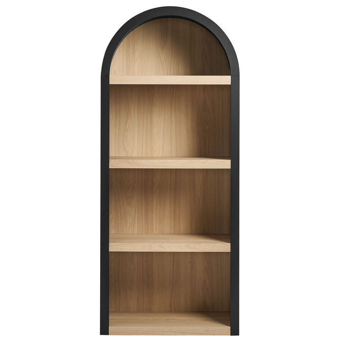 Caleb 4 Arched Display Shelf Bookcase Black