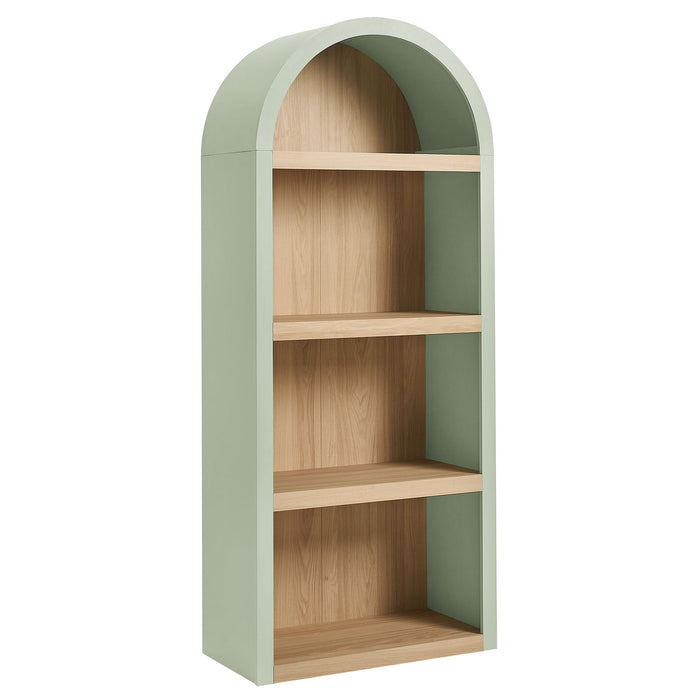 Caleb 4 Arched Display Shelf Bookcase Sage