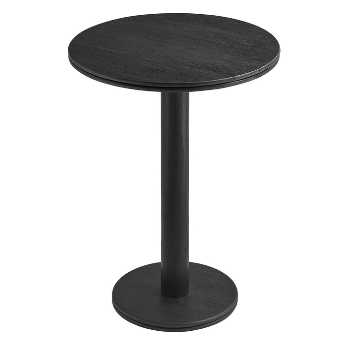 Neo 31 Inch Round Indoor - Outdoor Patio Wood Bar Table Black