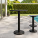 Neo 31 Inch Round Indoor - Outdoor Patio Wood Bar Table Black