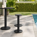 Neo 15 Inch Round Indoor - Outdoor Patio Wood Bar Stools Black