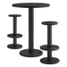 Neo 3-Piece Round Indoor - Outdoor Patio Wood Bar Table And Stool Set Black