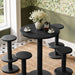 Neo 5-Piece Round Indoor - Outdoor Round Patio Bar Table And Stool Set Black