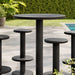 Neo 5-Piece Round Indoor - Outdoor Round Patio Bar Table And Stool Set Black
