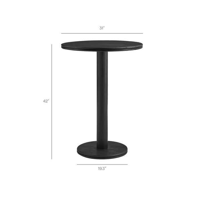 Neo 5-Piece Round Indoor - Outdoor Round Patio Bar Table And Stool Set Black