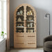 Rory 76 Inch Arched Kitchen Pantry Cabinet Light Oak