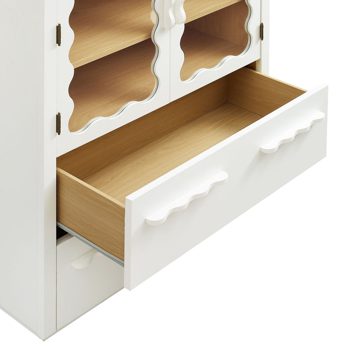 Modway Rory 76 Inch Arched Display Cabinet in White Oak - lifestyle view