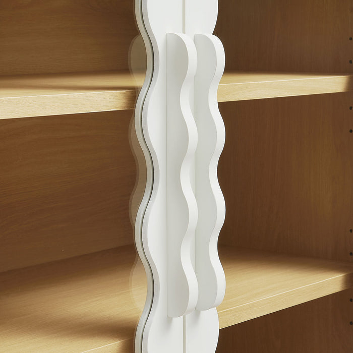Modway Rory 76 Inch Arched Display Cabinet in White Oak - lifestyle view 11