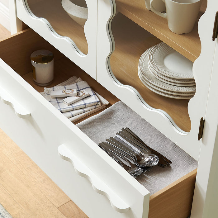 Modway Rory 76 Inch Arched Display Cabinet in White Oak - lifestyle view 13