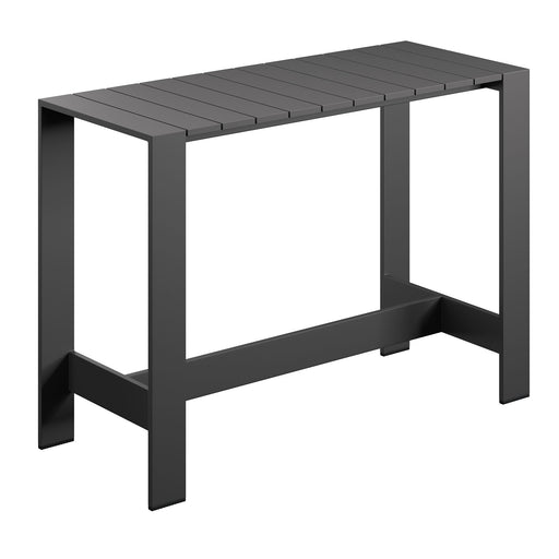 Tahoe 59 Inch Rectangle Outdoor Aluminum Bar Table Gray
