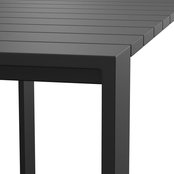 Tahoe 59 Inch Rectangle Outdoor Aluminum Bar Table Gray