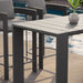 Tahoe 59 Inch Rectangle Outdoor Aluminum Bar Table Gray
