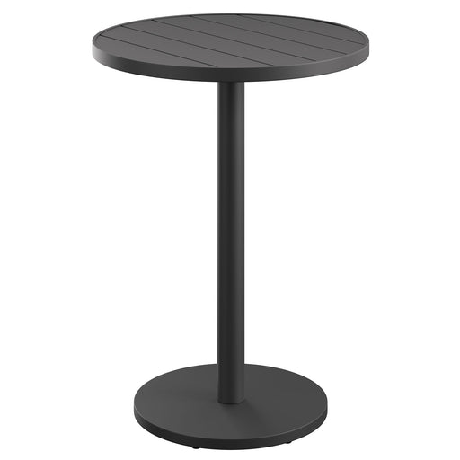 Tahoe 31 Inch Round Outdoor Aluminum Bar Table Gray