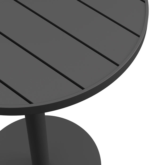 Tahoe 31 Inch Round Outdoor Aluminum Bar Table Gray